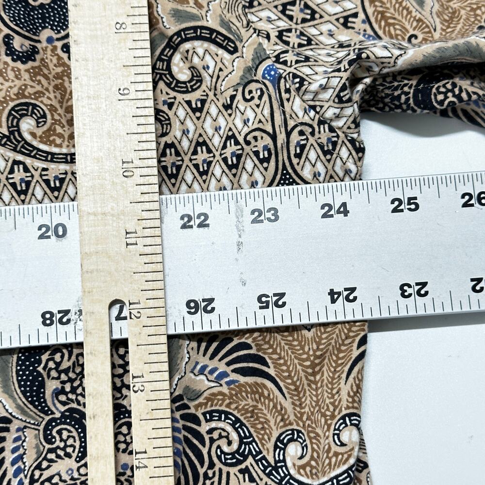 Fresh Groove Mens Shirt size L Brown Short Sleeve Button Up Paisley 100% Cotton - Picture 6 of 8